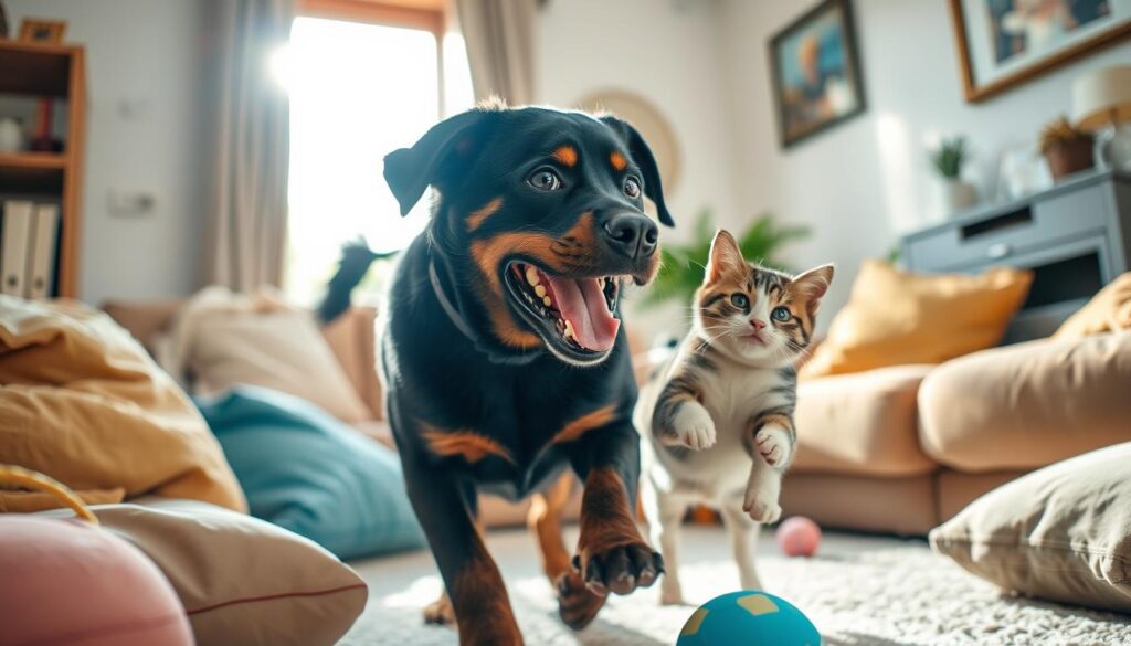 Rottweiler and cat cohabitation tips