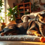 Rottweiler and cat