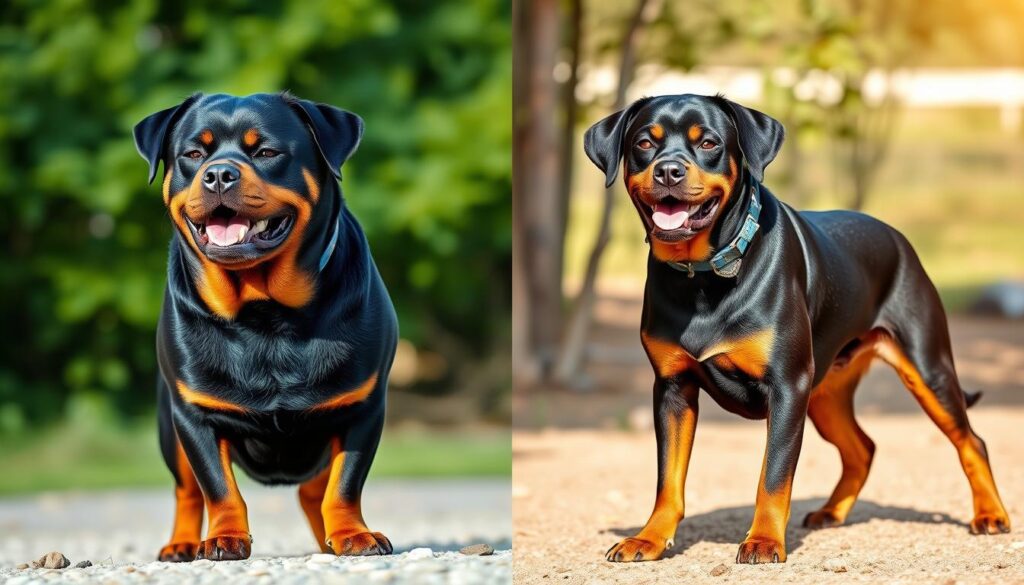 rottweiler gender comparison